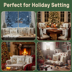 ChristmasCovers – Premie Elegant Wit Hoofdkussen Kerst Hoezen