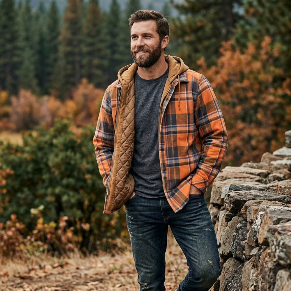 Icone™ CheckeredJacket: Winter Capuchon Toevallig Geruite Jasje