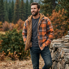 Icone™ CheckeredJacket: Winter Capuchon Toevallig Geruite Jasje
