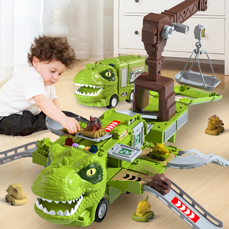 Kletshuts™ DinoTruck: Dinosaurus Vrachtwagen Speelgoed Set Met Verlichting En Muziek