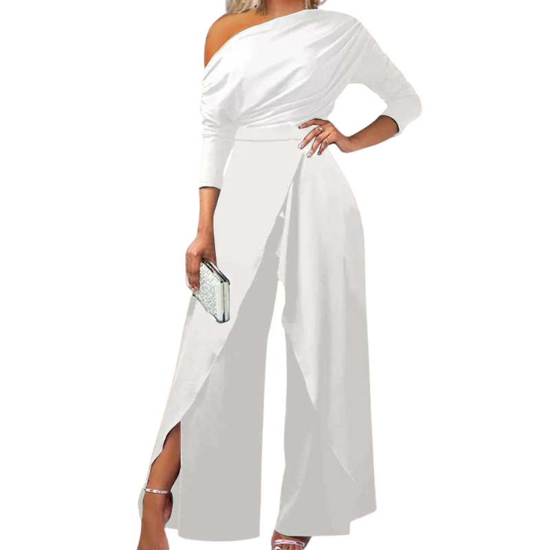 Icone™ StylishJumpsuit - Stijlvol Lange Mouwen Asymmetrische Jumpsuit