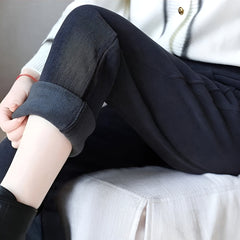 Icone™ WarmTrousers: Vrouwen Stijlvolle Hoge Taille Slanke Pasvorm Warme Broek