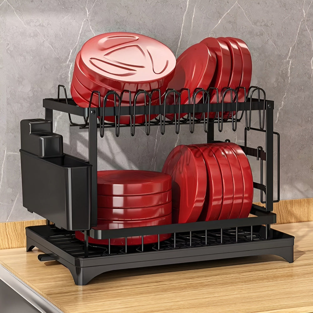 Globetrek° DishDrainer: Multi-Level Ruimtebesparende Keuken Afdruiprek Organizer