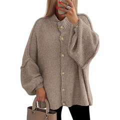 Icone™ CozyCardigan - Gezellige Gebreide Hoge Hals Over-Groot Cardigan