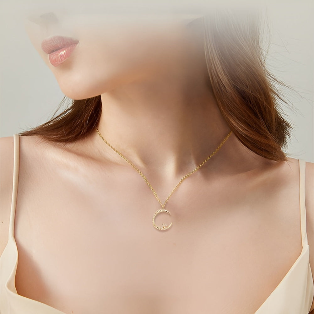 Jewelance™ CrescentNecklace 1+1 GRATIS: Minimalistische Maan Hanger Verstelbare Halve Maan Ketting Sieraden