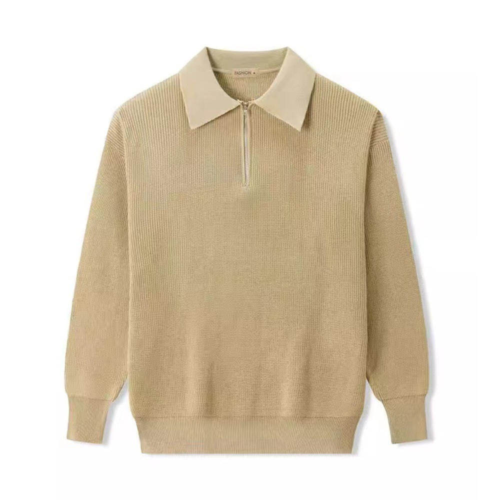 Icone™ PoloSweater: Ontspannen Kraag Gebreide Polo Trui