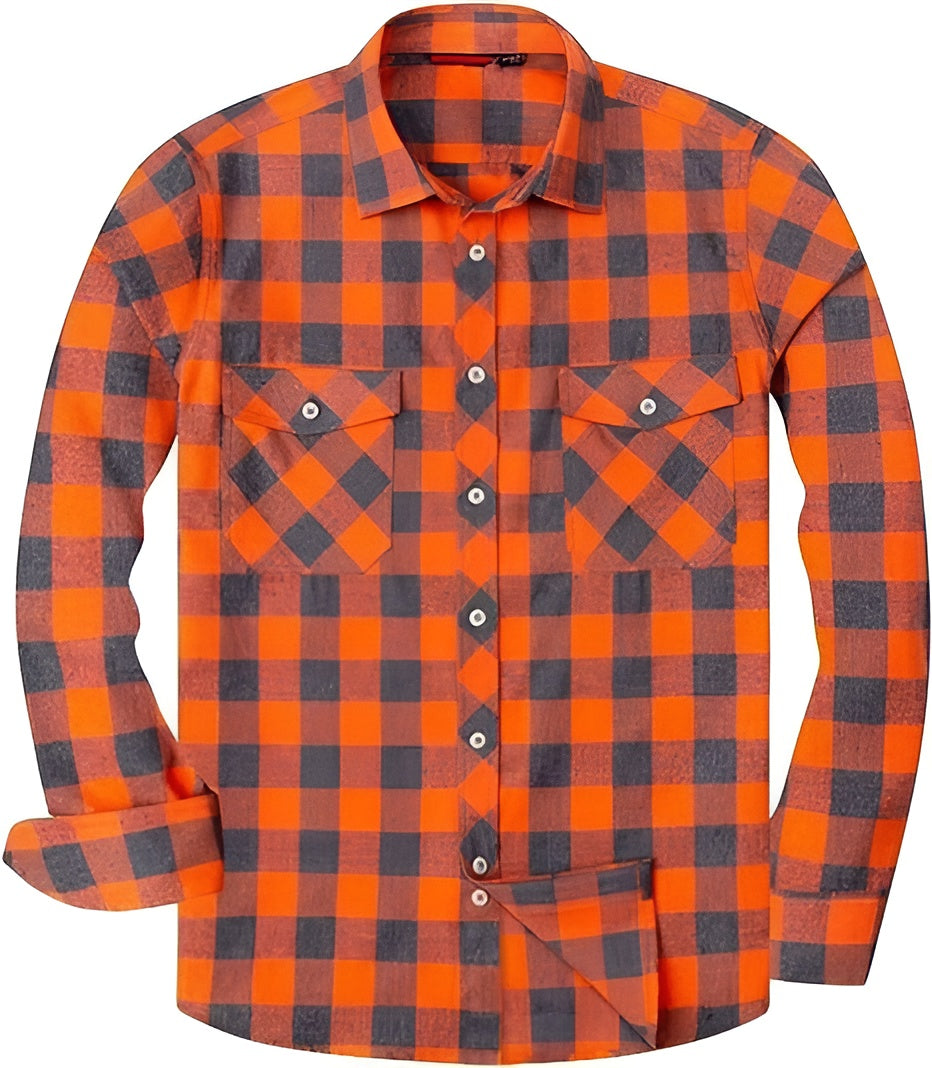 Icone™ CheckeredLongsleeves: Klassieke Casual Knoop-Beneden Geruite Mouwen