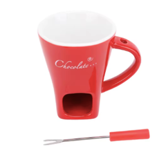 Globetrek° FondueMug – Keramiek Elegant Chocolade Fondue Mok Met Roerder