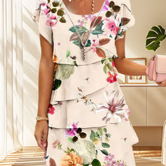 Icone™ SpringDress: Dames Lente Bloemen Cascade Elegante Jurk