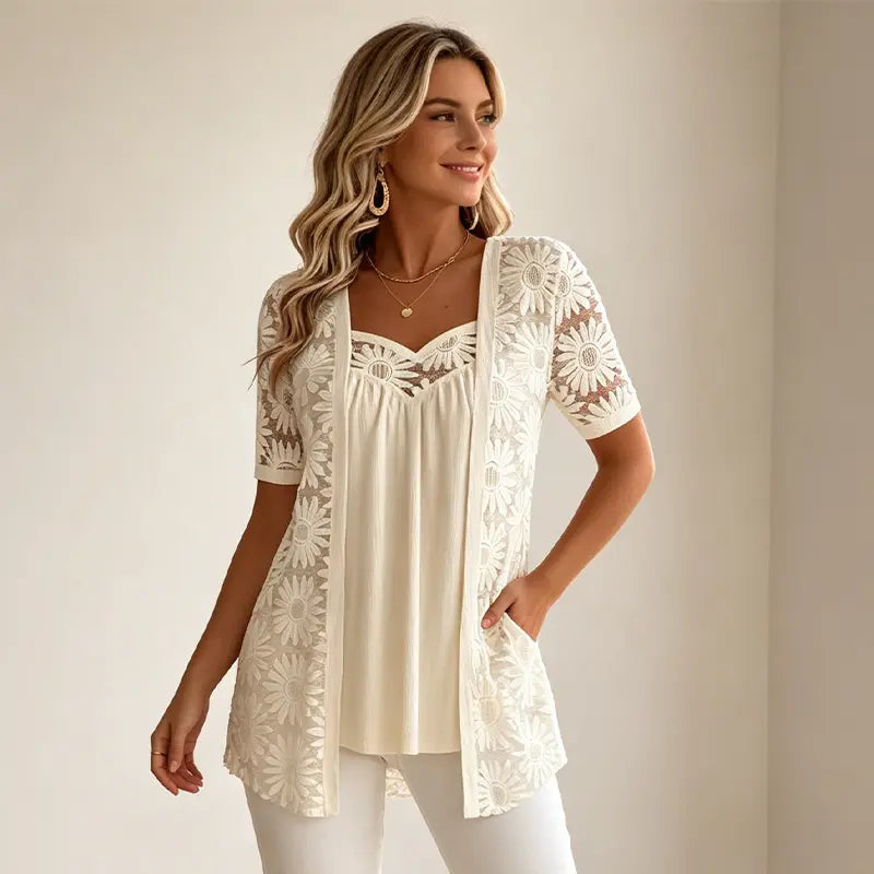 Icone™ LayeredBlouse: Vrouwen Elegante Verfijnde Casual Gelaagde Blouse