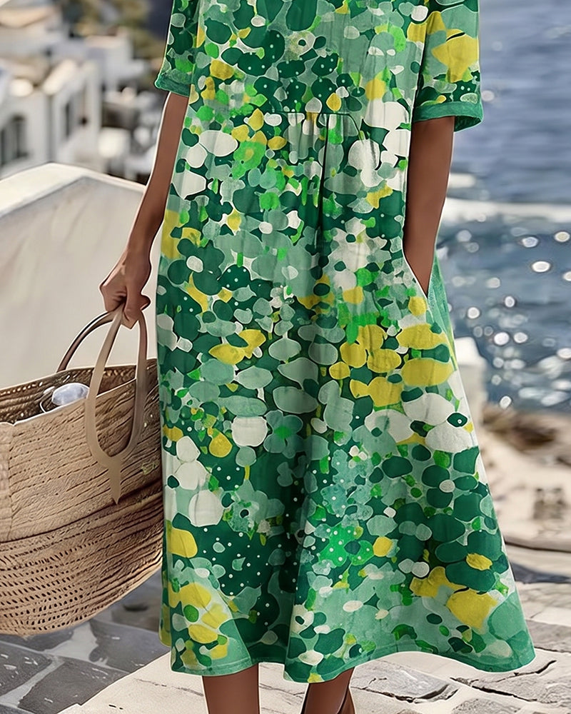 Icone™ PocketDress: Casual Vloeiende Losse Gedrukte Pocket Dress