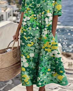 Icone™ PocketDress: Casual Vloeiende Losse Gedrukte Pocket Dress
