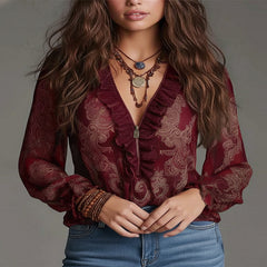 Icone™ LuxeBlouse: Luxe Stijl Zachte Vloeiende Ontwerp Comfortabele Draag Blouse