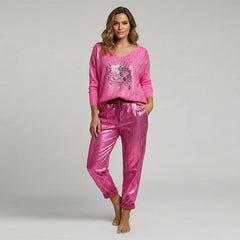 Icone™ SequinSet: Casual Shiny Evil Eye Top En Broek Sequin Set