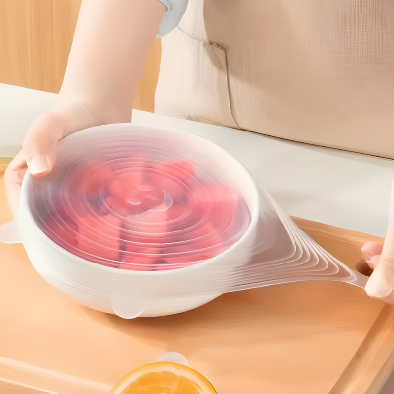 Globetrek° FoodCovers 1+1 GRATIS: Milieuvriendelijke Herbruikbare Stretch Siliconen Voedselcovers