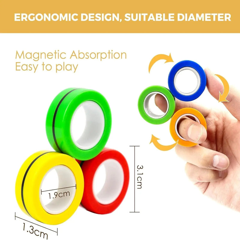 Kletshuts™ FidgetRing 1+1 GRATIS: Stressverlichtende Fidget Magnetische Spinner Ring Speelgoed