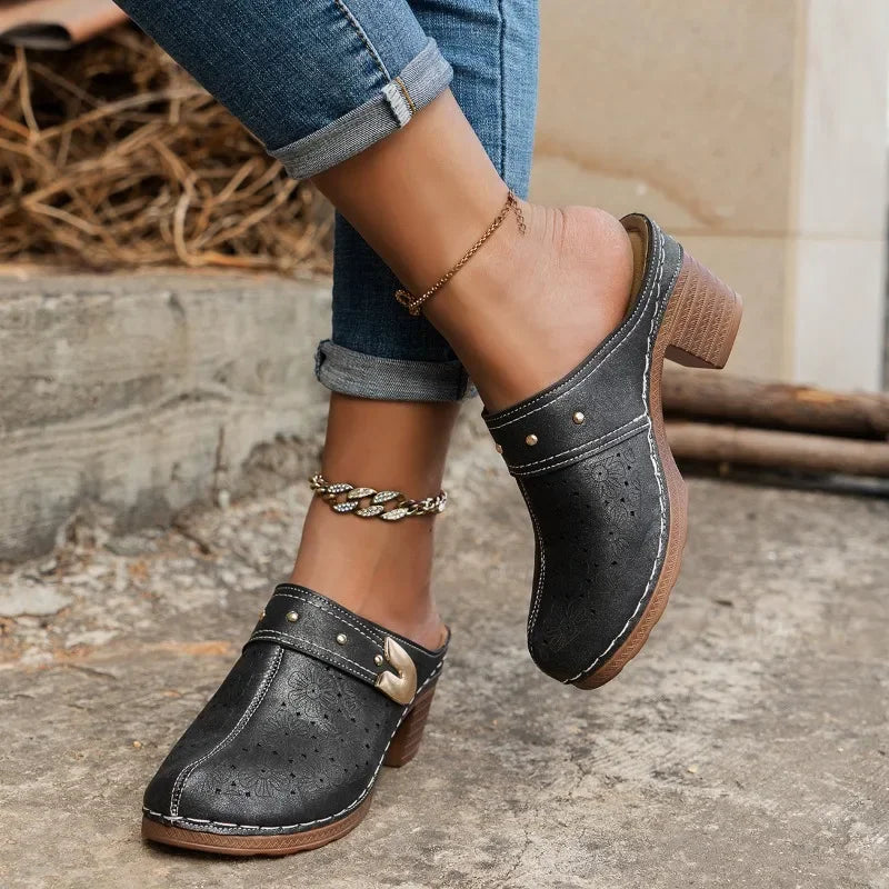 Happy™ ChunkySandals: Stijlvol Gesloten Teen Platform Instap Sandaal Stevig Sandaal