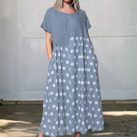 Icone™ PolkadotDress: Toevallig Loszittend  Fit Polkadot Maxi Jurk
