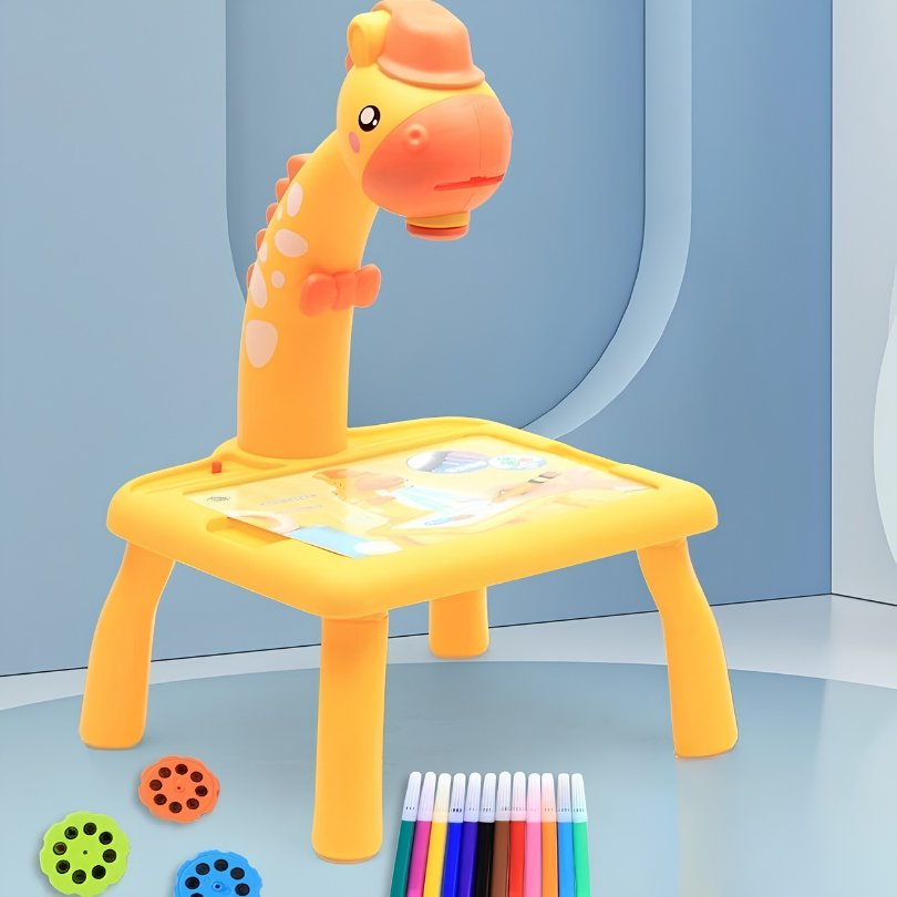 Kletshuts™ DrawingTable: Kids Teken- en Kleurprojector Giraffe Tafel
