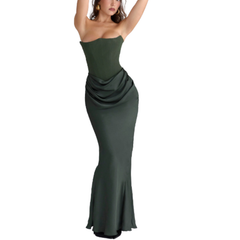 Icone™ VelvetDress: Strapless Maxi Elegante Bodycon Stijl Fluwelen Jurk