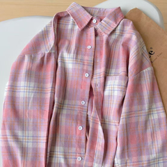 Icone™ CheckeredShirt: Stijlvol Toevallig Pastelroze Geruit Shirt