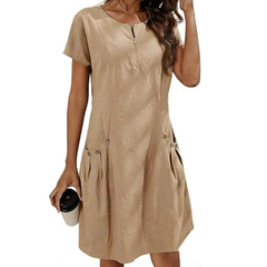 Icone™ BreezyDress: Zomer Breezy Casual Jurk Met Voorzakken