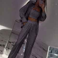 Icone™ ShinySet: Dames Elegante Drie-Delige Sexy Glanzende Set