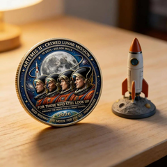 TributeCoin 1+2 GRATIS - Artemis II Lunar Missie Eerbetoon Munt