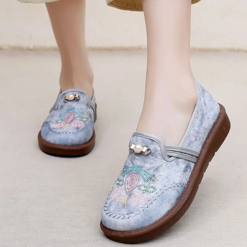 Happy™ EmbroideredLoafers: Comfortabele Elegante Geborduurde Patroon Loafers