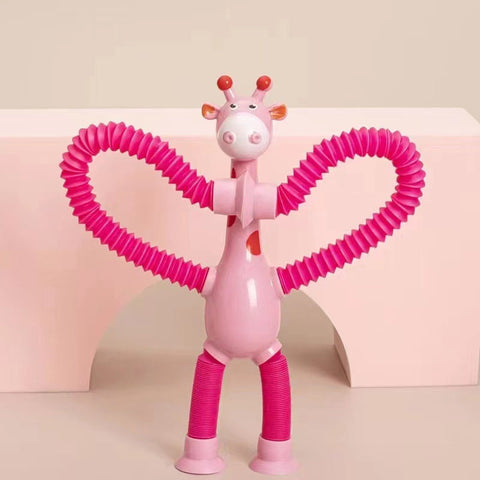 Kletshuts™ StretchyGiraffe: Telescopisch Rekbaar Giraffe Speelgoed Met Zuignap