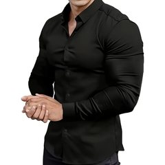 Icone™ ClassicPolo: Heren Lang Mouw Knoop- Omlaag Klassiek Polo Shirt