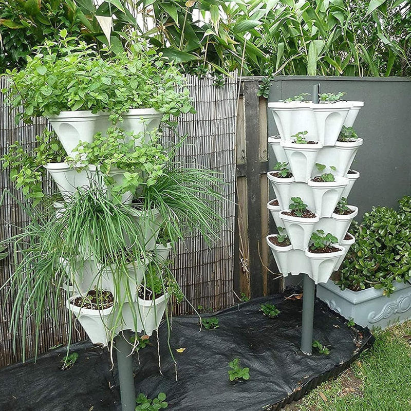 FlowerPots: Multi-Laags Stapelbare Toren Bloempotten
