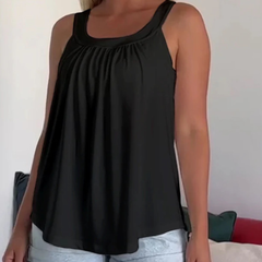 Icone™ SleevelessTop: Stijlvolle Zomer Effen Plissé Tank Mouwloze Bovenkant