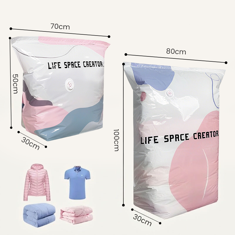 SqueezeBag 1+1 GRATIS - Vacuümopslag Compressie Zonder Pomp Squeeze Bag