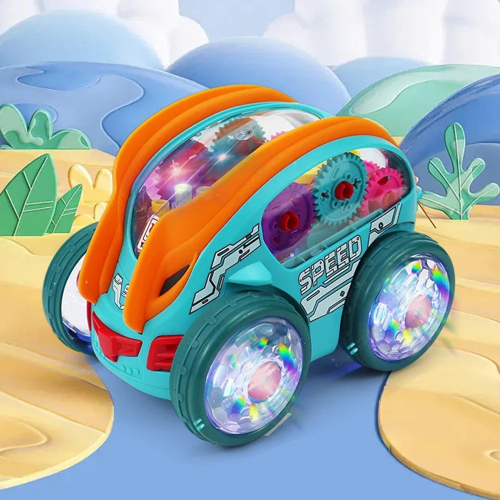 Kletshuts™ CarToy: Kleurrijk Licht Muziek Elektrisch Stunt Vrachtwagen 360° Draaiend Speelgoed Auto