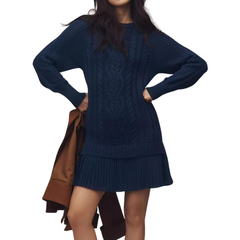 Icone™ KnittedDress: Knus Mini Lange Mouwen Gebreid Jurk