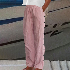 Icone™ StripePants: Comfortabele Mode Stripe Broek Met Zakken