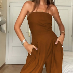 Icone™ WomenJumpsuit: Stijlvol Mouwloos Ontwerp Vrouwen Jumpsuit Met Zij Zakken