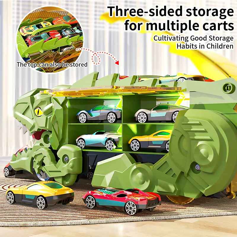 Kletshuts™ DinoPlayset: Dino Slikken Voertuig Spoor Auto Kinderen Spelen Set