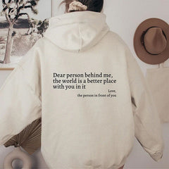 Icone™ DearHoodie: Hoodie Met Voor En Achterkant Opdruk Bericht