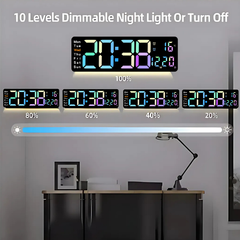 Globetrek° DigitalClock: Groot LED-Scherm Display Digitale Klok