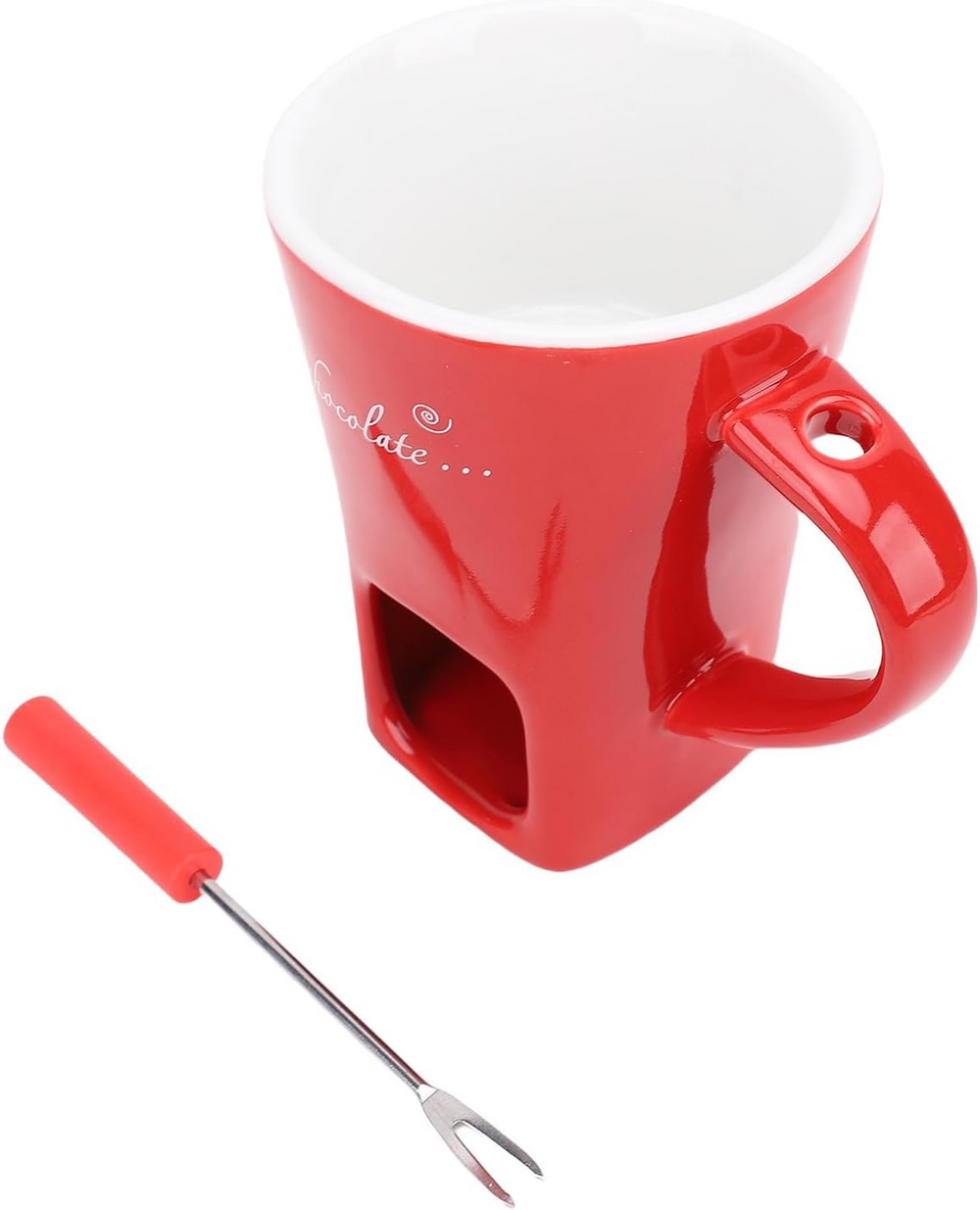 Globetrek° FondueMug – Keramiek Elegant Chocolade Fondue Mok Met Roerder