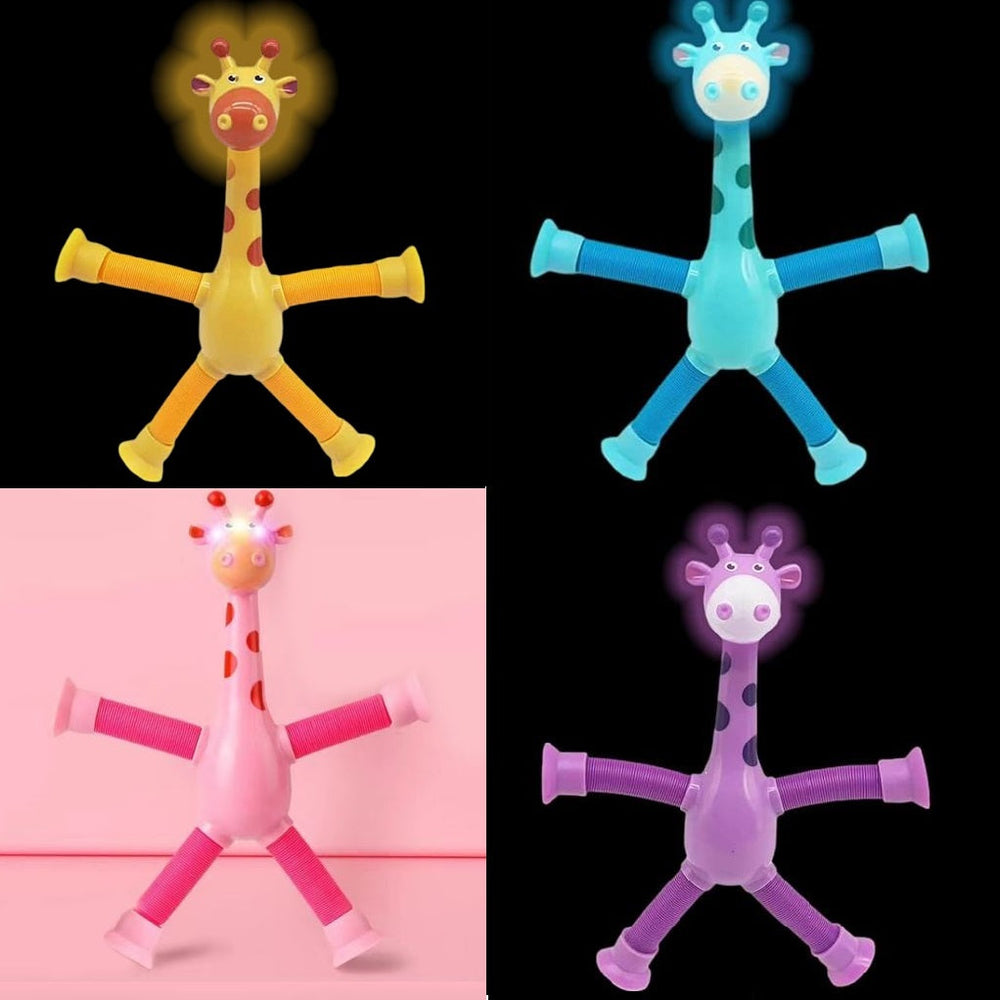 Kletshuts™ StretchyGiraffe: Telescopisch Rekbaar Giraffe Speelgoed Met Zuignap