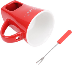 Globetrek° FondueMug – Keramiek Elegant Chocolade Fondue Mok Met Roerder