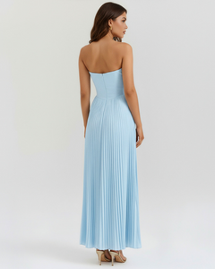 Icone™ FlexDress: Strapless Flexibele Feeststijl Plissé Maxi Jurk