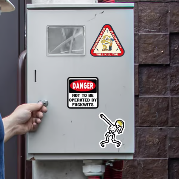 FunnyStickers: Grappige Blauwe Kraag Waterdichte Stickers Pakket