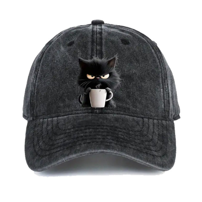 Icone™ CatCap 1+1 GRATIS: Stijlvol Casual Zwarte Baseball Speelse Kat Cap Ontwerp