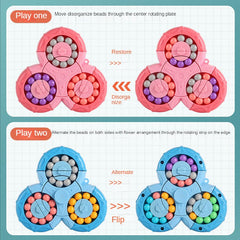 Kletshuts™ SensoryToy - 2 in 1 Rubiks Kubus / Magische Boon Gyro Fidget Spinner