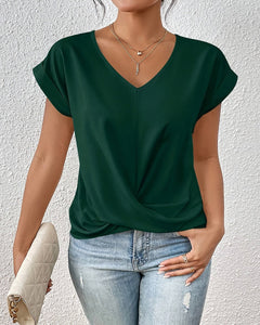Icone™ TwistTop: Elegante Twist Voorkant Stijl Korte Mouw Casual Top