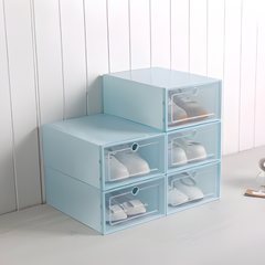ShoeBox 5+5 GRATIS: Eenvoudige Toegang Stapelbare Transparante Flip-Bovenkant Schoenendoos Opslaglade